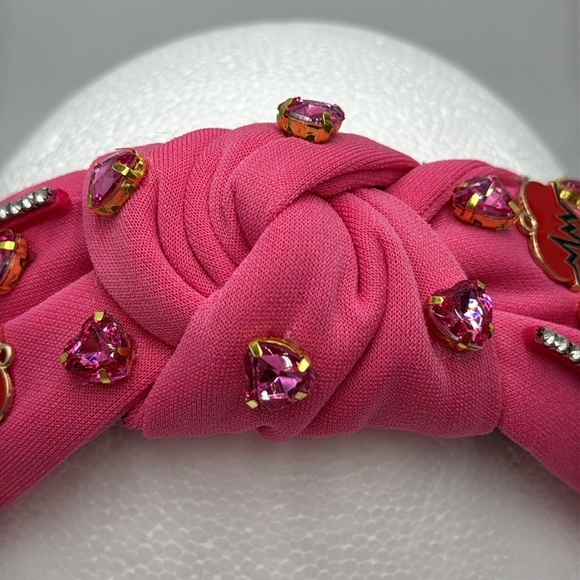 Hot Pink Rhinestone Love Headband - Picture 5 of 8